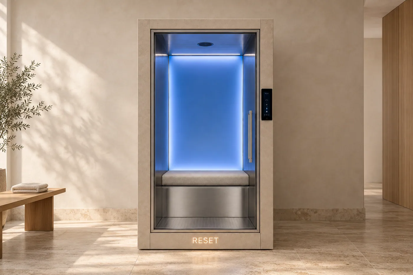 RESET Cold in an architectural wellness room concept