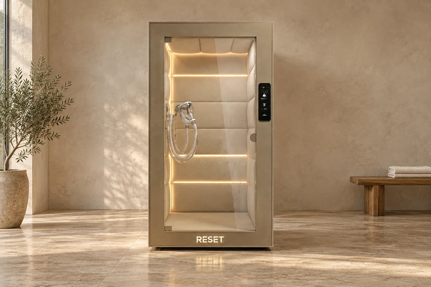 RESET Oxygen in an architectural wellness room concept